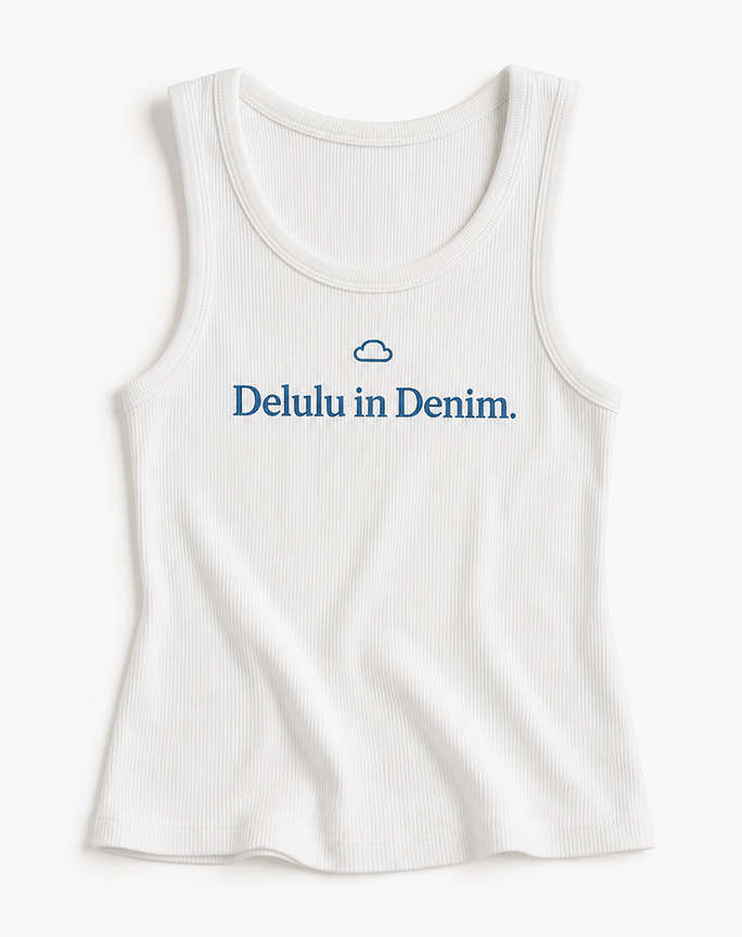 Delulu in Denim Top