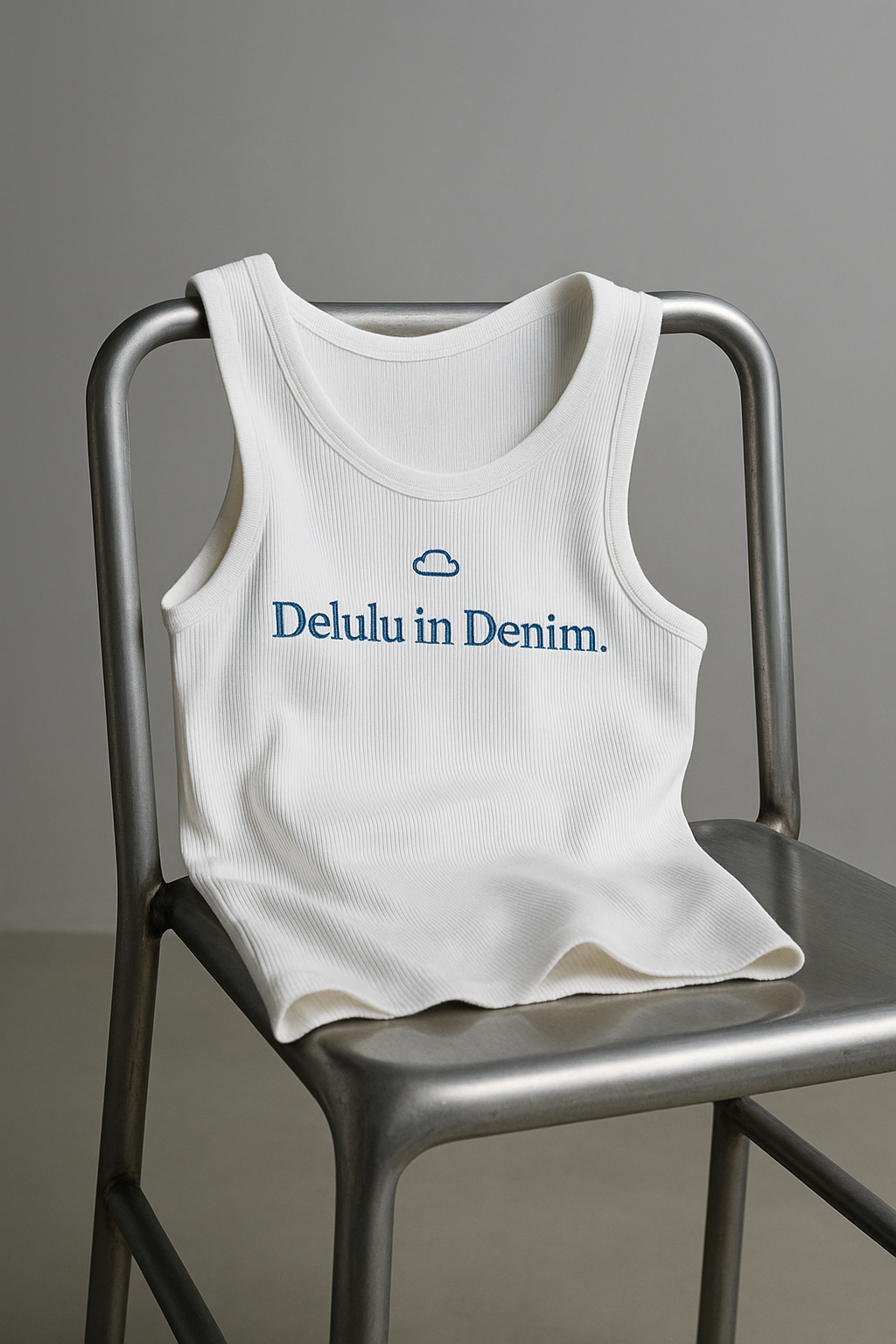 Delulu in Denim Top