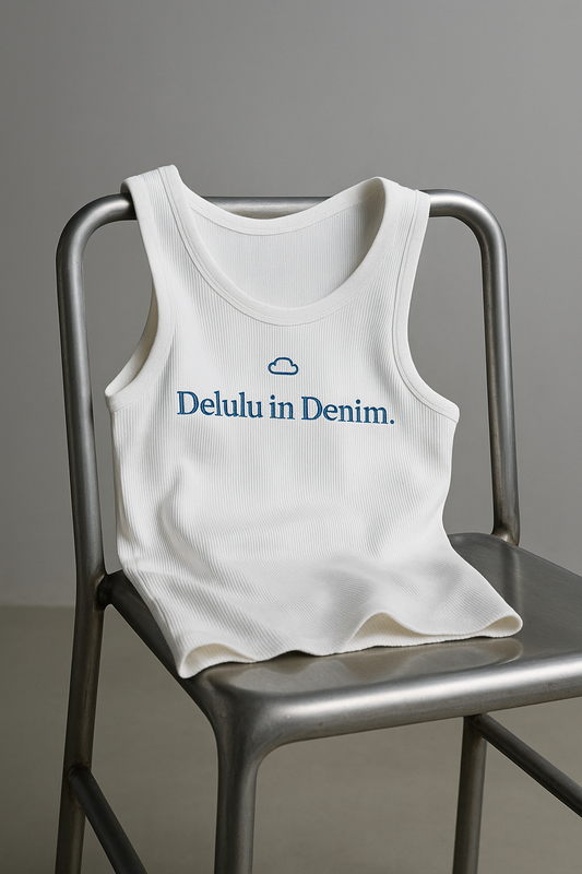 Delulu in Denim Top